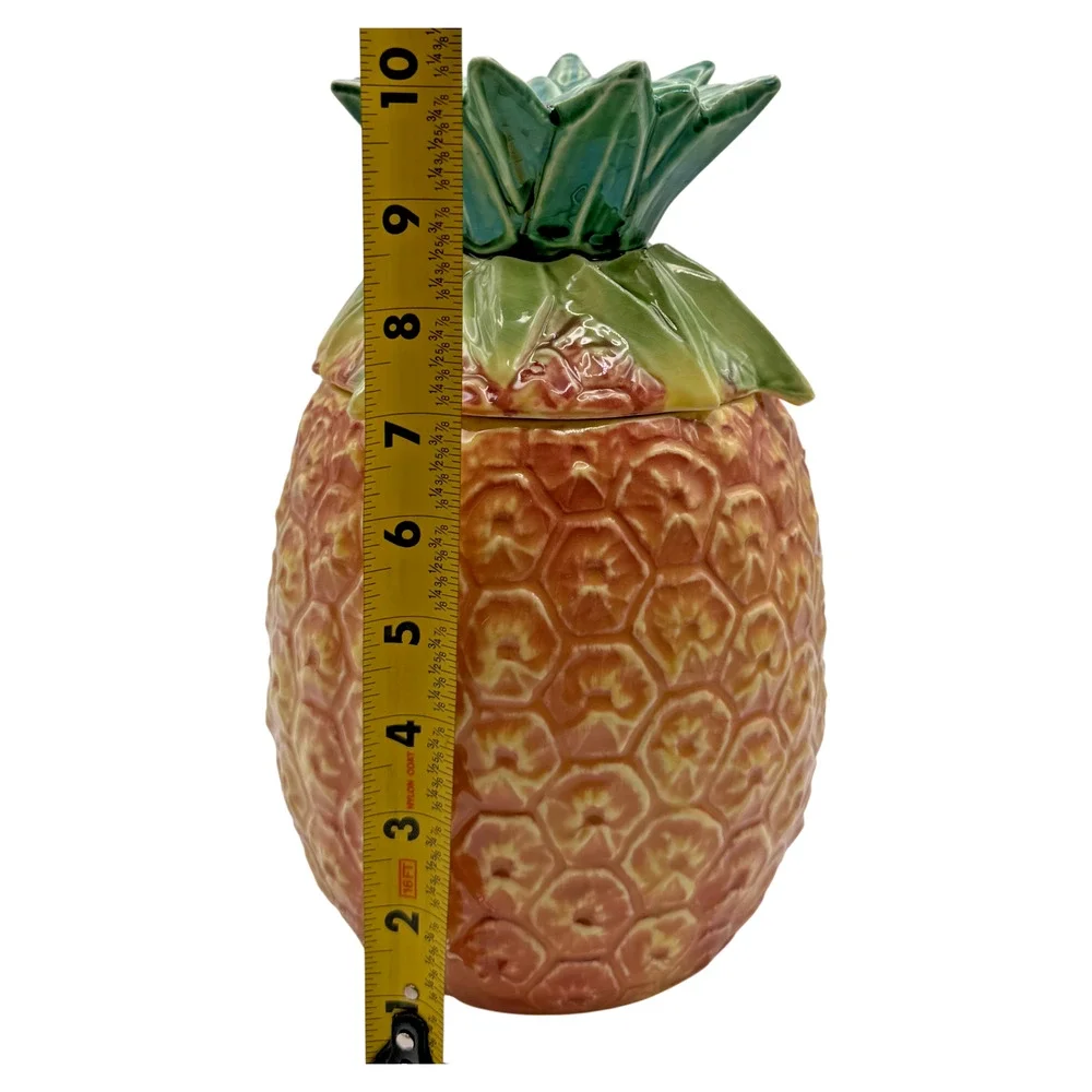 Vintage McCoy Pineapple Cookie Jar with Lid Ceramic Fruit USA Canister 10